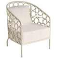 Fauteuil d'Appoint Galet, Rotin Blanc
