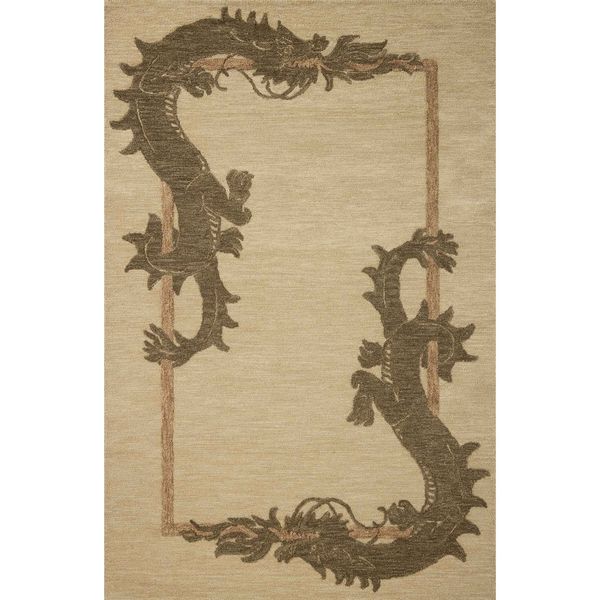 Tapis Romi RMI-01 Brigette Romanek ¡Á Loloi, Naturel/Olive