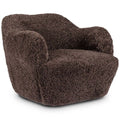 Fauteuil Pivotant Julius, Peau Laine Cacao