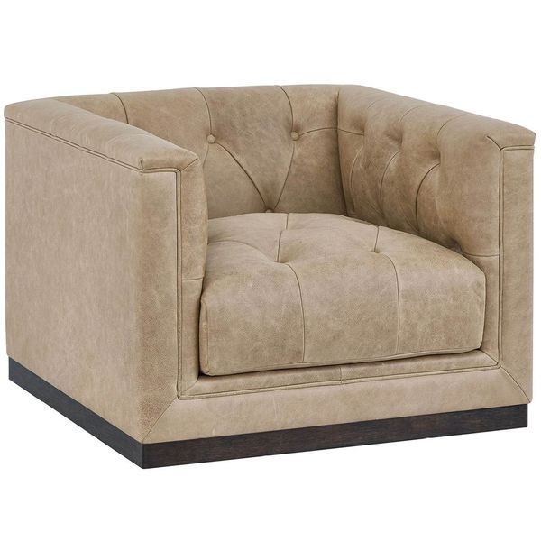 Fauteuil Pivotant Cuir Quinn, Caribou Nehir