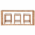 Tabouret de Console Banc de Sable, Rotin Naturel