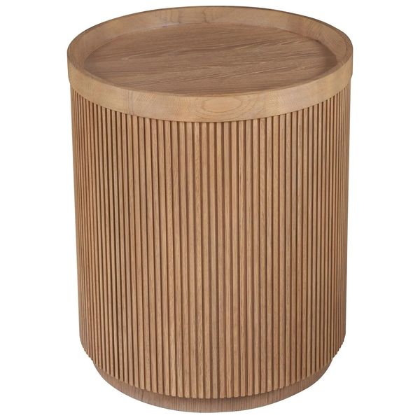 Table d'Appoint Ronde Lumi, Naturel
