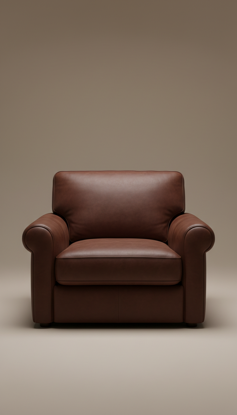 Fauteuil cuir espresso enveloppant